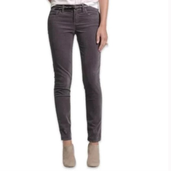 J. Crew Women's Corduroy Skinny Mid Rise Stretch Gray Pants Size 31 - Picture 1 of 16